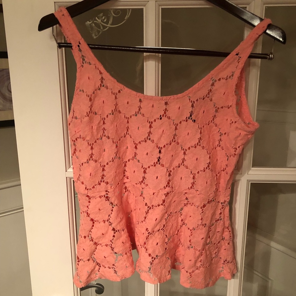 Peplum lace tank